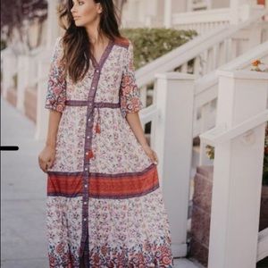 Pink Desert Festival Floral Maxi